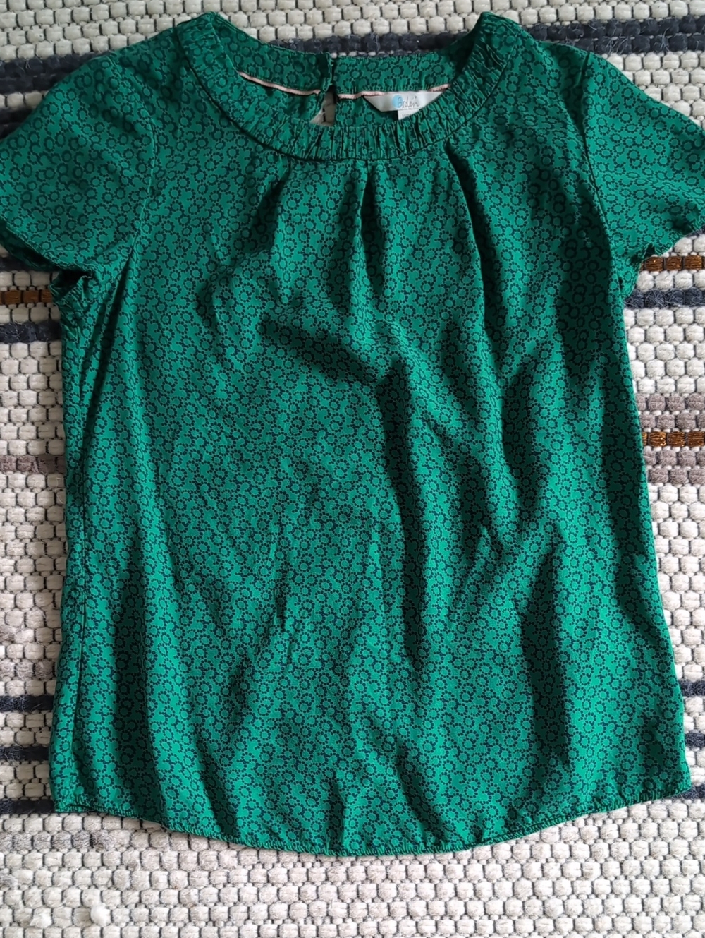 Boden silk blend green Short Sleeve Blouse